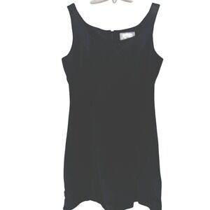 Hugo Buscatti Black Silk Sheath Dress Size 6 Sleeveless Cocktail Party